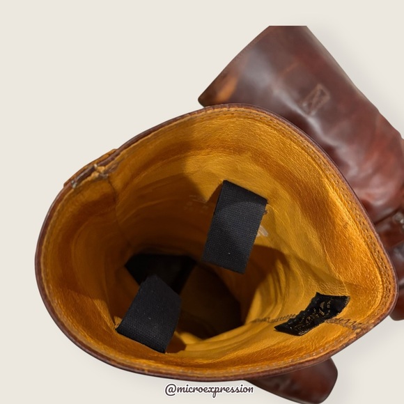 Frye Harness 12R Brown Cavalry Southwestern Cowboy Real Leather Distressed Boots - Picture 13 of 15